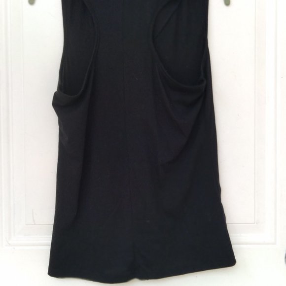 BLACK TANK TOP V-NECK SIZE SMALL WOMEN POLY/SPANDEX? RACERBACK - Picture 7 of 8